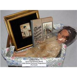 3 pieces- Antique Doll, Christmas Book, Portrait