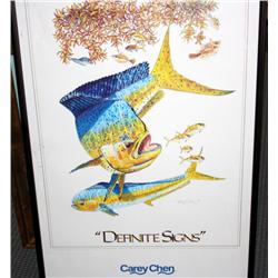 Signed Framed Print of Fish