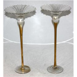 2 Glass Candle Holders