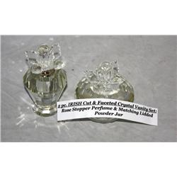 2pc. Irish Cut Crystal Vanity Set