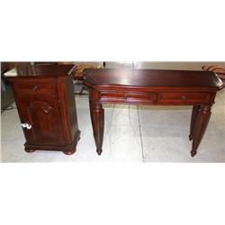 Lot- 2 pieces- 1 Sofa Table, 1 Cabinet