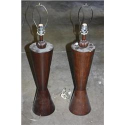 2 Tall Wood Lamps