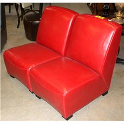 2 Red  Leather Chairs--New