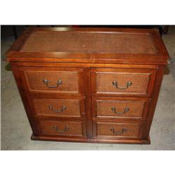 Small 6 Drawer Wicker Style Dresser