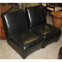 2 Black Leather Chairs-- New