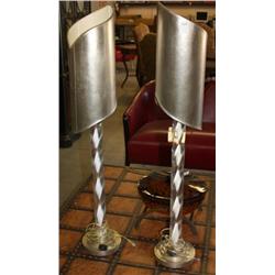 2 Silver Shade Lamps
