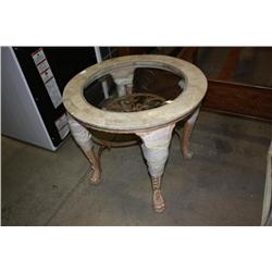 2" Round Marble & Glass Top Table