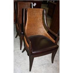 2 Wicker Back Dinning Chairs