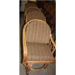 4 Wicker Style Dinning Chairs W/Wheels