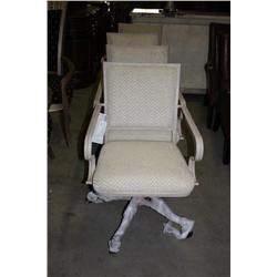 4 Metal Framed Padded Dinning Chairs W/Wheels