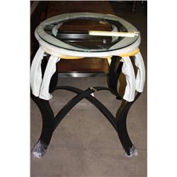 24" Round Wrought Iron Glass Top Table