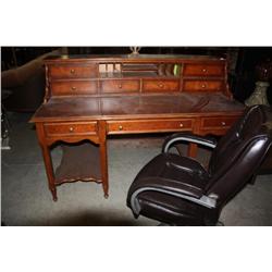 66" Desk With Top Section & Office Chair