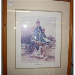 Framed Print of Ducks by a House