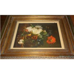 Framed Painting of Flowers