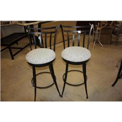 2 Wrought Iron Bar Stools