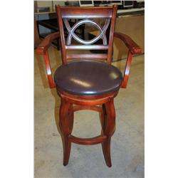 Solid Wood Swivel Bar Stool