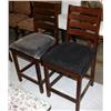 Image 1 : 2 Brown and Black Padded Chairs