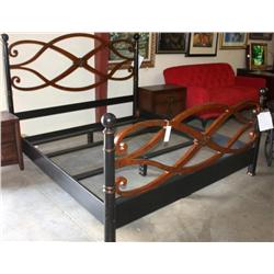 1 King Size Bed Frame and Headboard--New