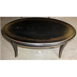 Black & Gold Oval Table