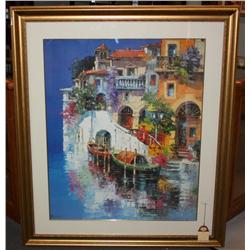 Framed Oil Painting of  Venice