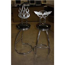 Lot Of 5 Biker & Gaming Bar Stools