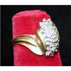 10k Yellow Gold Diamond Cluster Ring