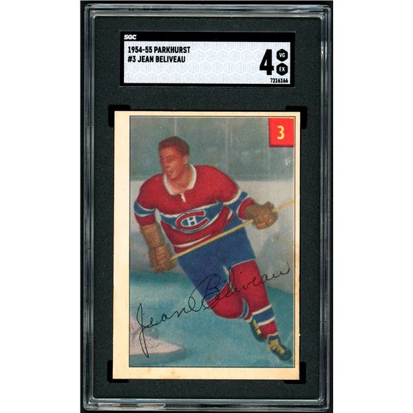 1954-55 Parkhurst #3 Jean Beliveau (SGC 4)