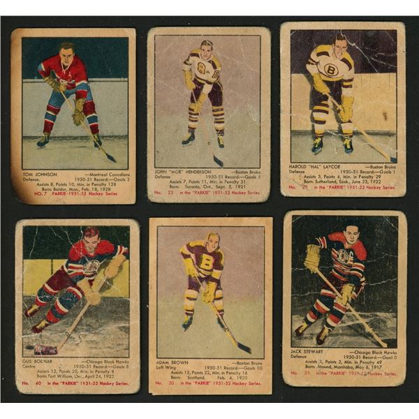 Lot of 10 x 1951-52 Parkhurst Hockey Cards (off-grade)