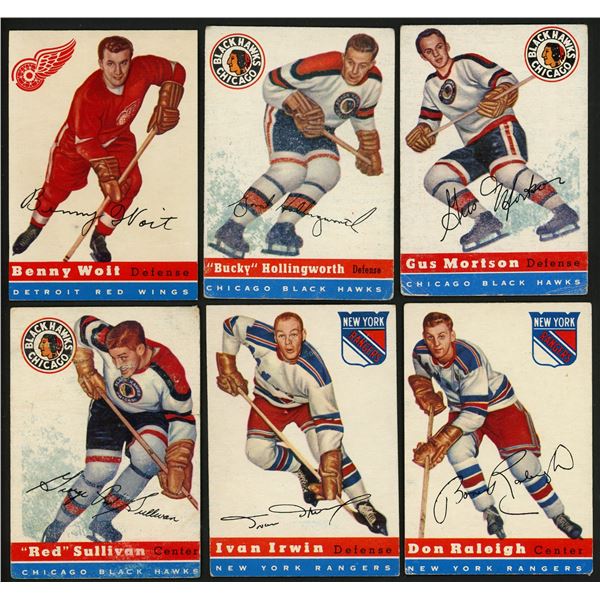 Lot of 6 x 1954-55 Topps Hockey Cards
