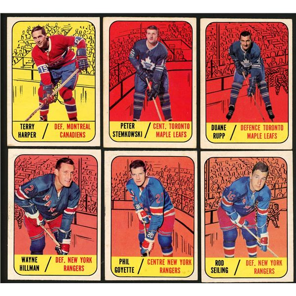 Lot of 20 x 1967-68 Topps Hockey Cards