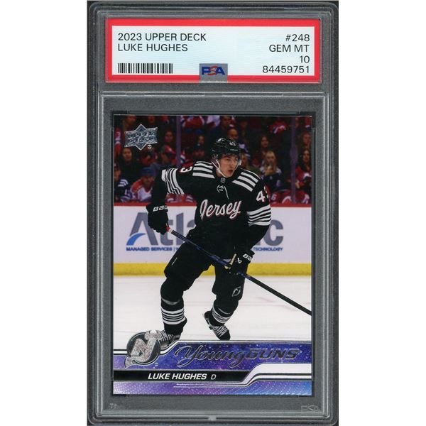 2023-24 Upper Deck Luke Hughes Young Guns - PSA 10