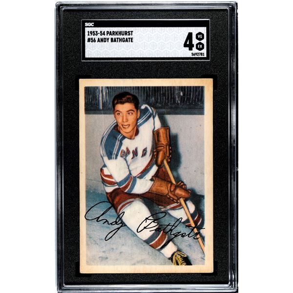 1953-54 Parkhurst #56 Andy Bathgate RC (SGC 4)