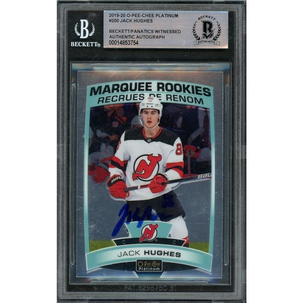 2019-20 OPC Platinum Jack Hughes Rookie Autograph - BGS Authentic