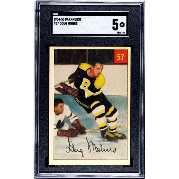 1954-55 Parkhurst #57 Doug Mohns RC (SGC 5)