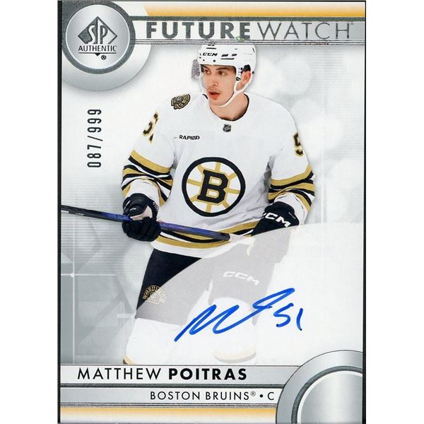 2023-24 SP Authentic Matthew Poitras Future Watch Autograph #87/999