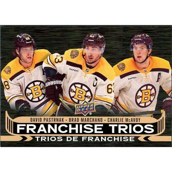 2024-25 Upper Deck Tim Hortons Franchise Trios Bruins Pastrnak/Marchand/McAvoy