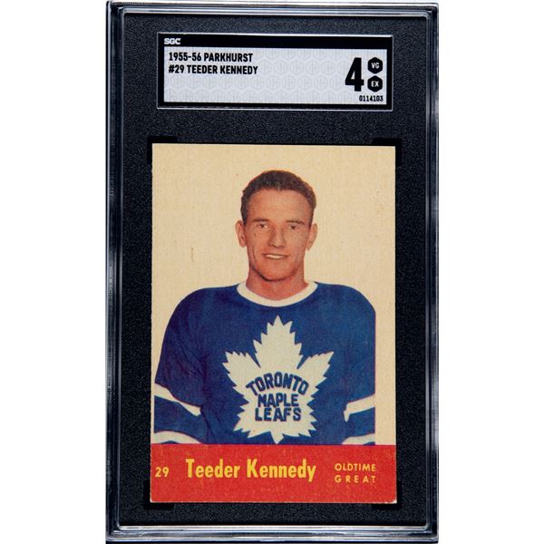 1955-56 Parkhurst #29 Teeder Kennedy OTG (SGC 4)
