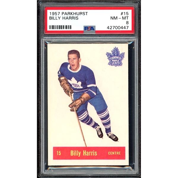1957-58 Parkhurst #T15 Billy Harris (PSA 8)