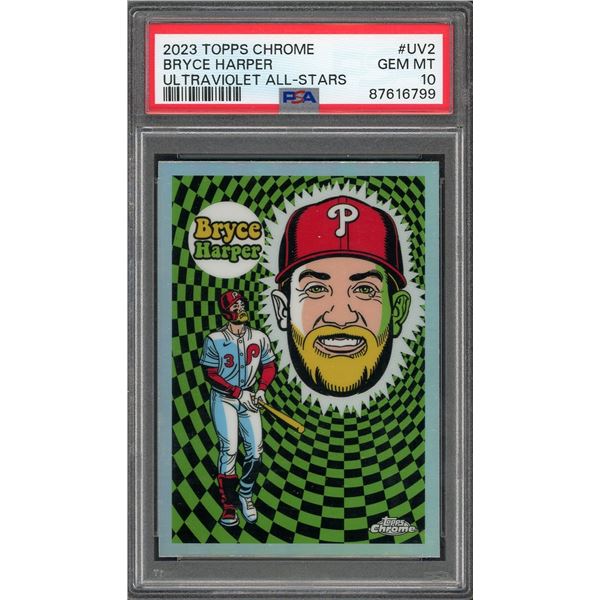 2023 Topps Chrome Bryce Harper Ultra Violet All-Stars - PSA 10