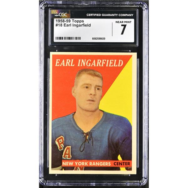 1958-59 Topps #18 Earl Ingarfield RC (CGC 7)
