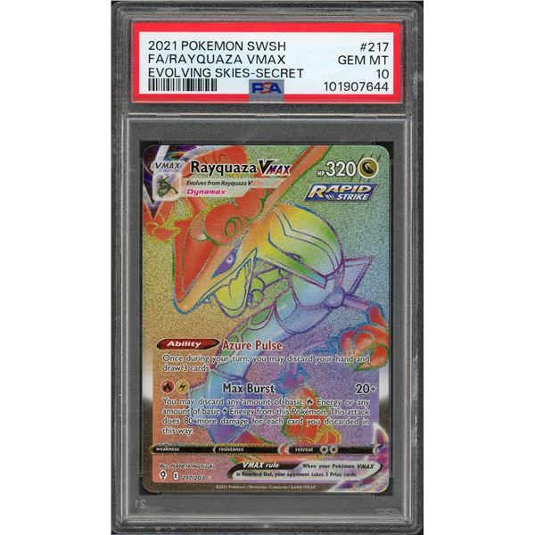 2021 Pokémon FA Rayquaza VMAX Secret Rare - PSA 10