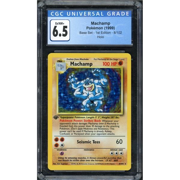 1999 Pokémon Machamp 1st edition Holo - CGC 6.5