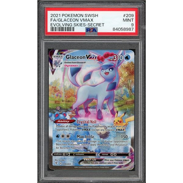 2021 Pokémon Full Art Glaceon VMAX - PSA 9