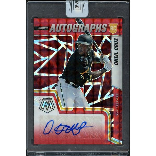 2022 Panini Mosaic ONeil Cruz Rookie Red Fusion Choice Autograph