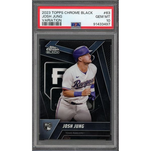 2023 Topps Chrome Black Josh Jung Variation rookie - PSA 10