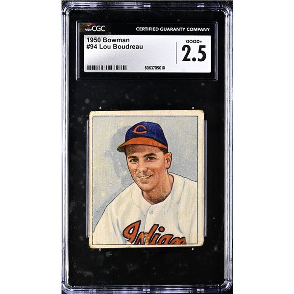 1950 Bowman #94 Lou Boudreau (CGC 2.5)