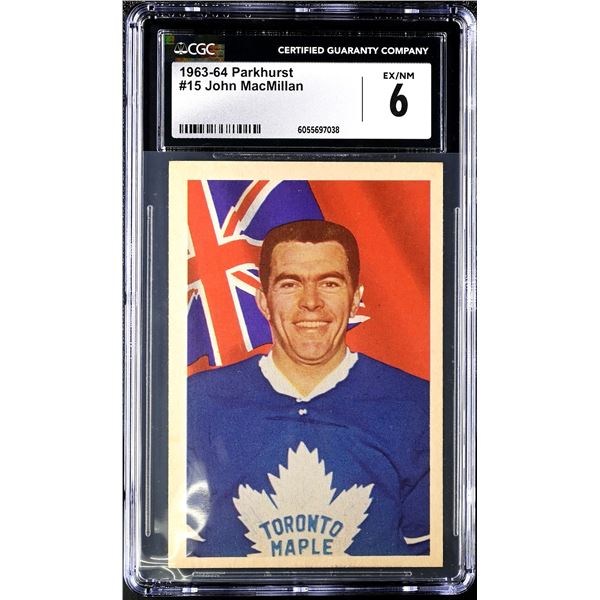 1963-64 Parkhurst #15 John MacMillan RC (CGC 6)