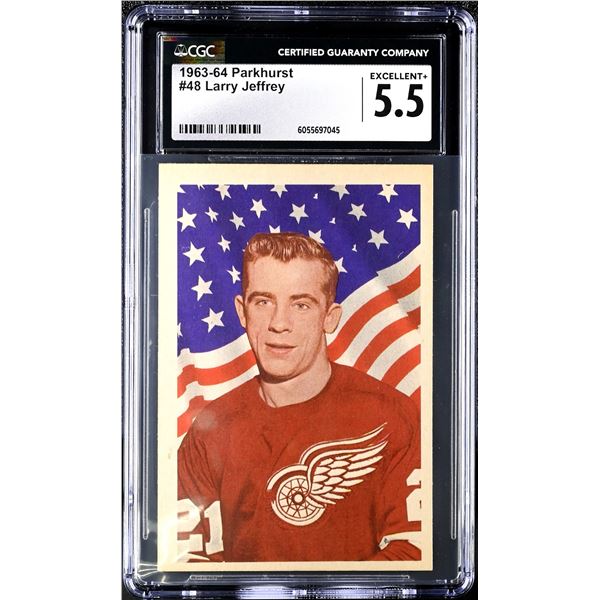 1963-64 Parkhurst #48 Larry Jeffrey RC (CGC 5.5)