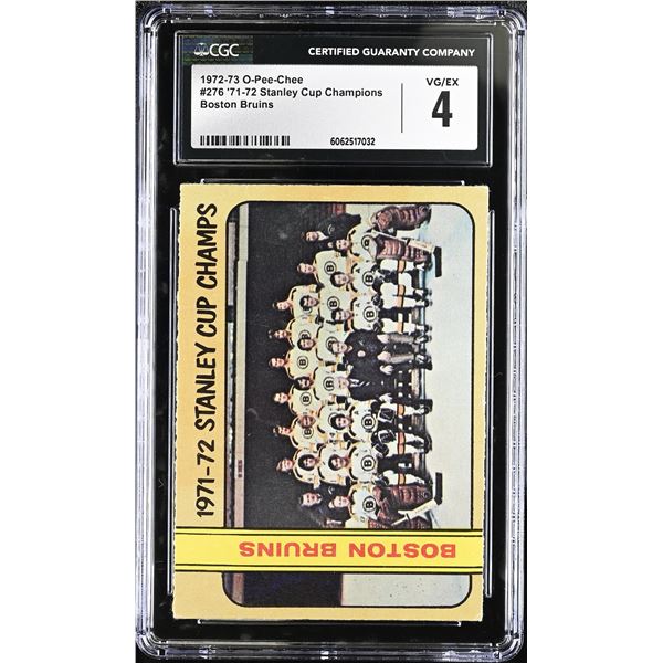 1972-73 O-Pee-Chee #276 Bruins Team Card (CGC 4)