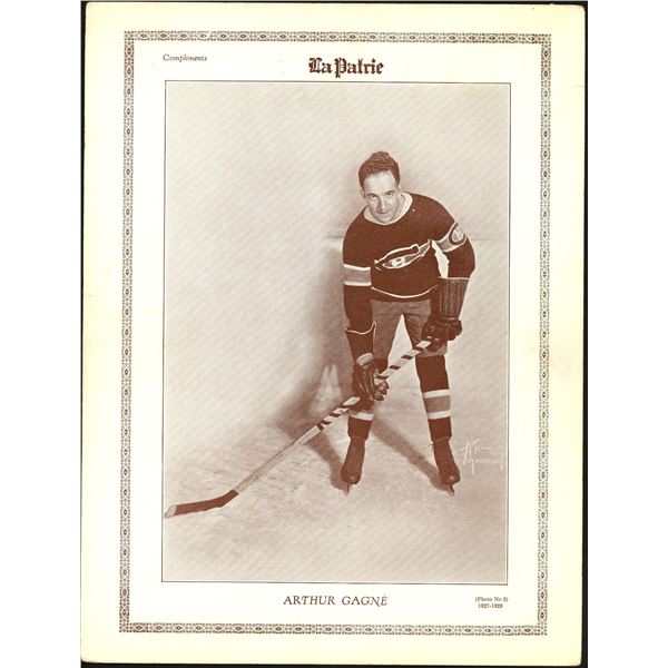 1927-28 La Patrie #2 Art Gagne (VG)